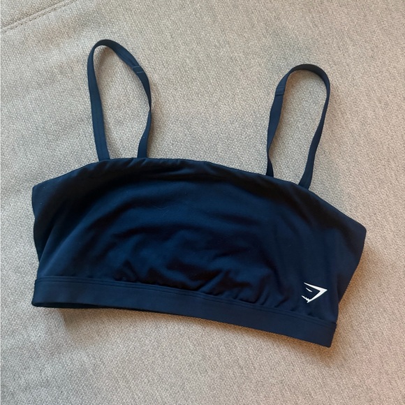Gymshark Blue Seamless Crop Bralette with Thin Straps - Picture 2 of 4